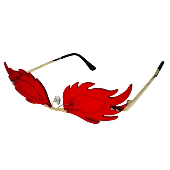 6075 | Red Blaze Rimless Sunglasses - Picture 2 of 5